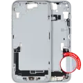 Mid-Frame Housing  W/ Charging Port Flex & Small Parts  For iPhone 15 Plus (EU / Global Version) (Used OEM Pull: Grade C) (Blue)