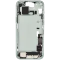Mid-Frame Housing  W/ Charging Port Flex & Small Parts  For iPhone 15 Plus (EU / Global Version) (Used OEM Pull: Grade C) (Green)