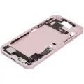 Mid-Frame Housing  W/ Charging Port Flex & Small Parts  For iPhone 15 Plus (EU / Global Version) (Used OEM Pull: Grade C) (Pink)