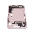 Mid-Frame Housing  W/ Charging Port Flex & Small Parts  For iPhone 15 Plus (EU / Global Version) (Used OEM Pull: Grade C) (Pink)