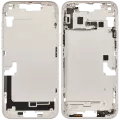 Mid-Frame Housing  W/ Charging Port Flex & Small Parts  For iPhone 14 Plus (EU / Global Version) (Used OEM Pull: Grade A) (Starlight)