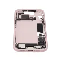 Mid-Frame Housing  W/ Charging Port Flex & Small Parts  For iPhone 15 (EU / Global Version) (Used OEM Pull: Grade A) (Pink)