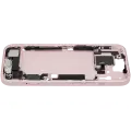 Mid-Frame Housing  W/ Charging Port Flex & Small Parts  For iPhone 15 (EU / Global Version) (Used OEM Pull: Grade A) (Pink)