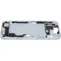 Mid-Frame Housing  W/ Charging Port Flex & Small Parts  For iPhone 15 Plus (EU / Global Version) (Used OEM Pull: Grade A) (Blue)