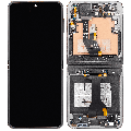 Inner OLED Assembly With Frame Compatible For Samsung Galaxy Z Flip 6 5G (F741) (US & International) (Aftermarket Plus) (Silver Shadow)