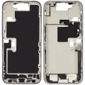 Mid-Frame Housing  W/ Charging Port Flex & Small Parts  For iPhone 16 Pro Max (EU / Global Version) (Used OEM Pull: Grade B) (White Titanium)