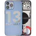 Back Housing W/ Charging Port Flex & Small Parts  For iPhone 13 Pro Max (US Version) (Used OEM Pull: Grade C) (Sierra Blue)