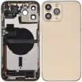 Back Housing W/ Charging Port Flex & Small Parts  For iPhone 13 Pro Max (EU / Global Version) (Used OEM Pull: Grade C) (Gold)