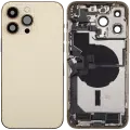 Back Housing W/ Charging Port Flex & Small Parts  For iPhone 14 Pro Max (US Version) (Used OEM Pull: Grade C) (Gold)