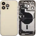 Back Housing W/ Charging Port Flex & Small Parts  For iPhone 14 Pro Max (EU / Global Version) (Used OEM Pull: Grade C) (Gold)