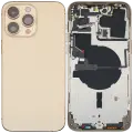 Back Housing W/ Small Parts For iPhone 14 Pro Max (EU / Global Version) (Used OEM Pull: Grade B) (Gold)