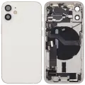 Back Housing W/ Charging Port Flex & Small Parts  For iPhone 12 Mini (US Version) (Used OEM Pull: Grade A) (White)