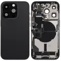 Back Housing W/ Charging Port Flex & Small Parts  For iPhone 14 Pro (US Version) (Used OEM Pull: Grade A) (Space Black)