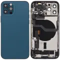 Back Housing W/ Charging Port Flex & Small Parts  For iPhone 12 Pro (US Version) (Used OEM Pull: Grade C) (Pacific Blue)