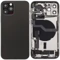 Back Housing W/ Charging Port Flex & Small Parts  For iPhone 12 Pro (EU / Global Version) (Used OEM Pull: Grade C) (Graphite)