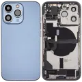 Back Housing W/ Charging Port Flex & Small Parts  For iPhone 13 Pro (EU / Global Version) (Used OEM Pull: Grade C) (Sierra Blue)