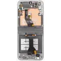 Inner OLED Assembly With Frame Compatible For Samsung Galaxy Z Flip 6 5G (F741) (US & International) (Aftermarket) (Silver Shadow)