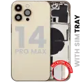 Back Housing W/ Small Parts For iPhone 14 Pro Max (EU / Global Version) (Used OEM Pull: Grade B) (Gold)