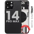 Back Housing W/ Small Parts For iPhone 14 Pro Max (EU / Global Version) (Used OEM Pull: Grade B) (Space Black)