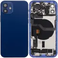 Back Housing W/ Charging Port Flex & Small Parts  For iPhone 12 (US Version) (Used OEM Pull: Grade A) (Blue)