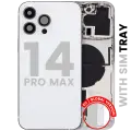 Back Housing W/ Small Parts For iPhone 14 Pro Max (EU / Global Version) (Used OEM Pull: Grade A) (Silver)