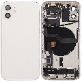 Back Housing W/ Charging Port Flex & Small Parts  For iPhone 12 (US Version) (Used OEM Pull: Grade A) (White)