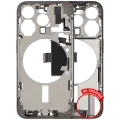 Mid-Frame Housing  W/ Charging Port Flex & Small Parts  For iPhone 15 Pro (US Version) (Used OEM Pull: Grade A) (Natural Titanium)