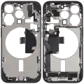 Mid-Frame Housing  W/ Charging Port Flex & Small Parts  For iPhone 15 Pro (US Version) (Used OEM Pull: Grade A) (Black Titanium)