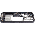 Mid-Frame Housing  W/ Charging Port Flex & Small Parts  For iPhone 15 Pro (US Version) (Used OEM Pull: Grade A) (Black Titanium)