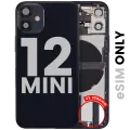 Back Housing W/ Charging Port Flex & Small Parts  For iPhone 12 Mini (US Version) (Used OEM Pull: Grade C) (Black)
