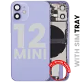Back Housing W/ Charging Port Flex & Small Parts  For iPhone 12 Mini (EU / Global Version) (Used OEM Pull: Grade C) (Purple)