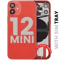 Back Housing W/ Charging Port Flex & Small Parts  For iPhone 12 Mini (EU / Global Version) (Used OEM Pull: Grade B) (Red)