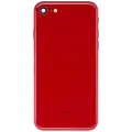 Back Housing W/ Charging Port Flex and Small Components Pre-Installed For iPhone SE (2022) (Used OEM Pull: Grade B) (Red)
