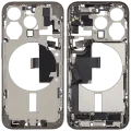 Mid-Frame Housing  W/ Charging Port Flex & Small Parts  For iPhone 15 Pro (US Version) (Used OEM Pull: Grade C) (Natural Titanium)