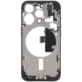 Mid-Frame Housing  W/ Charging Port Flex & Small Parts  For iPhone 15 Pro (US Version) (Used OEM Pull: Grade C) (Black Titanium)