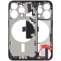 Mid-Frame Housing  W/ Charging Port Flex & Small Parts  For iPhone 15 Pro (US Version) (Used OEM Pull: Grade B) (Blue Titanium)