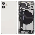 Back Housing W/ Charging Port Flex & Small Parts  For iPhone 12 Mini (EU / Global Version) (Used OEM Pull: Grade B) (White)