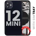 Back Housing W/ Charging Port Flex & Small Parts  For iPhone 12 Mini (EU / Global Version) (Used OEM Pull: Grade C) (Black)