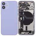Back Housing W/ Charging Port Flex & Small Parts  For iPhone 12 Mini (US Version) (Used OEM Pull: Grade B) (Purple)