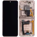 Inner OLED Assembly With Frame Compatible For Samsung Galaxy Z Flip 4 5G (F721) (US & International Version) (Aftermarket) (Pink Gold)