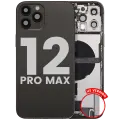 Back Housing W/ Charging Port Flex & Small Parts  For iPhone 12 Pro Max (US Version) (Used OEM Pull: Grade C) (Graphite)