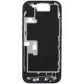 Mid-Frame Housing  W/ Charging Port Flex & Small Parts  For iPhone 16 Pro (EU / Global Version) (Used OEM Pull: Grade C) (Black Titanium)