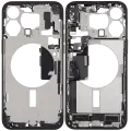 Mid-Frame Housing  W/ Charging Port Flex & Small Parts  For iPhone 15 Pro Max (EU / Global Version) (Used OEM Pull: Grade C) (Black Titanium)