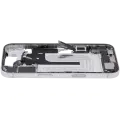 Mid-Frame Housing  W/ Charging Port Flex & Small Parts  For iPhone 16 (EU / Global Version) (Used OEM Pull: Grade C) (White)