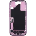 Mid-Frame Housing  W/ Charging Port Flex & Small Parts  For iPhone 16 (US Version) (Used OEM Pull: Grade B) (Pink)