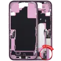 Mid-Frame Housing  W/ Charging Port Flex & Small Parts  For iPhone 16 (US Version) (Used OEM Pull: Grade B) (Pink)