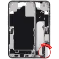 Mid-Frame Housing  W/ Charging Port Flex & Small Parts  For iPhone 16 Plus (US Version) (Used OEM Pull: Grade B) (White)