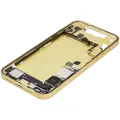 Mid-Frame Housing  W/ Charging Port Flex & Small Parts  For iPhone 14 Plus (US Version) (Used OEM Pull: Grade A) (Yellow)