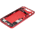 Mid-Frame Housing  W/ Charging Port Flex & Small Parts  For iPhone 14 Plus (US Version) (Used OEM Pull: Grade C) (Red)