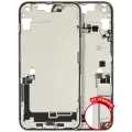 Mid-Frame Housing  W/ Charging Port Flex & Small Parts  For iPhone 14 Plus (US Version) (Used OEM Pull: Grade C) (Starlight)